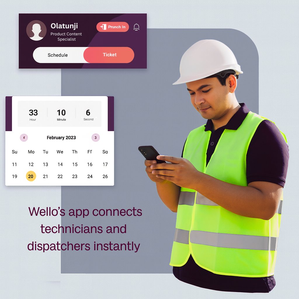 WelloSolutions's tweet image. Powerful Mobile Application. Empowered Technicians.    Email us: hello@wello.solutions  #Mobile_Application #mobile_field_service_management_apps #field_service_management_apps #field_service_operations