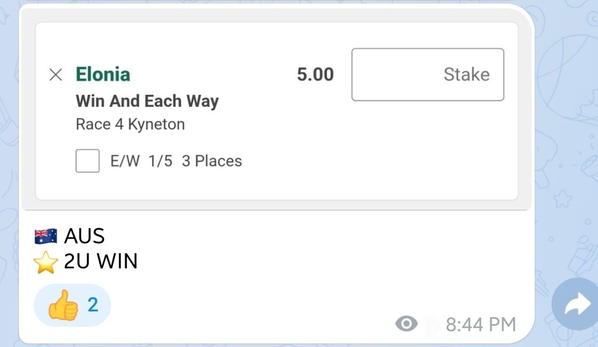 theukracing's tweet photo. 4/1 WINNER ✅️✅️✅️
ELONIA 🥇⭐️
BOOMS 🔥 #Kyneton https://t.co/rkpibBEiyq