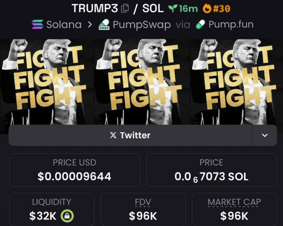 Raghavak0nSol's tweet photo. $TRUMP3

MCAP: 97K

CA:
HbkQ5yQwYpGpz9mCHSg45yHfz2TEo4yst16ydF6Jpump

#SOLANA
#TRUMP3
#OFFICIALTRUMP3 https://t.co/brSapBLk0D