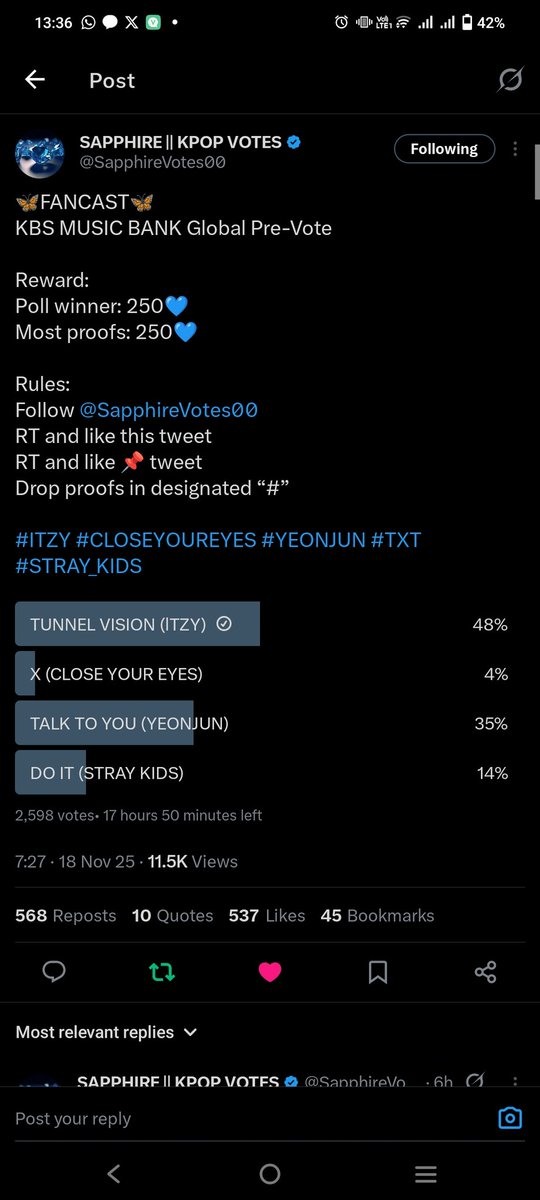 I845s's tweet photo. @SapphireVotes00 For #ITZY https://t.co/CUw4VmedcL
