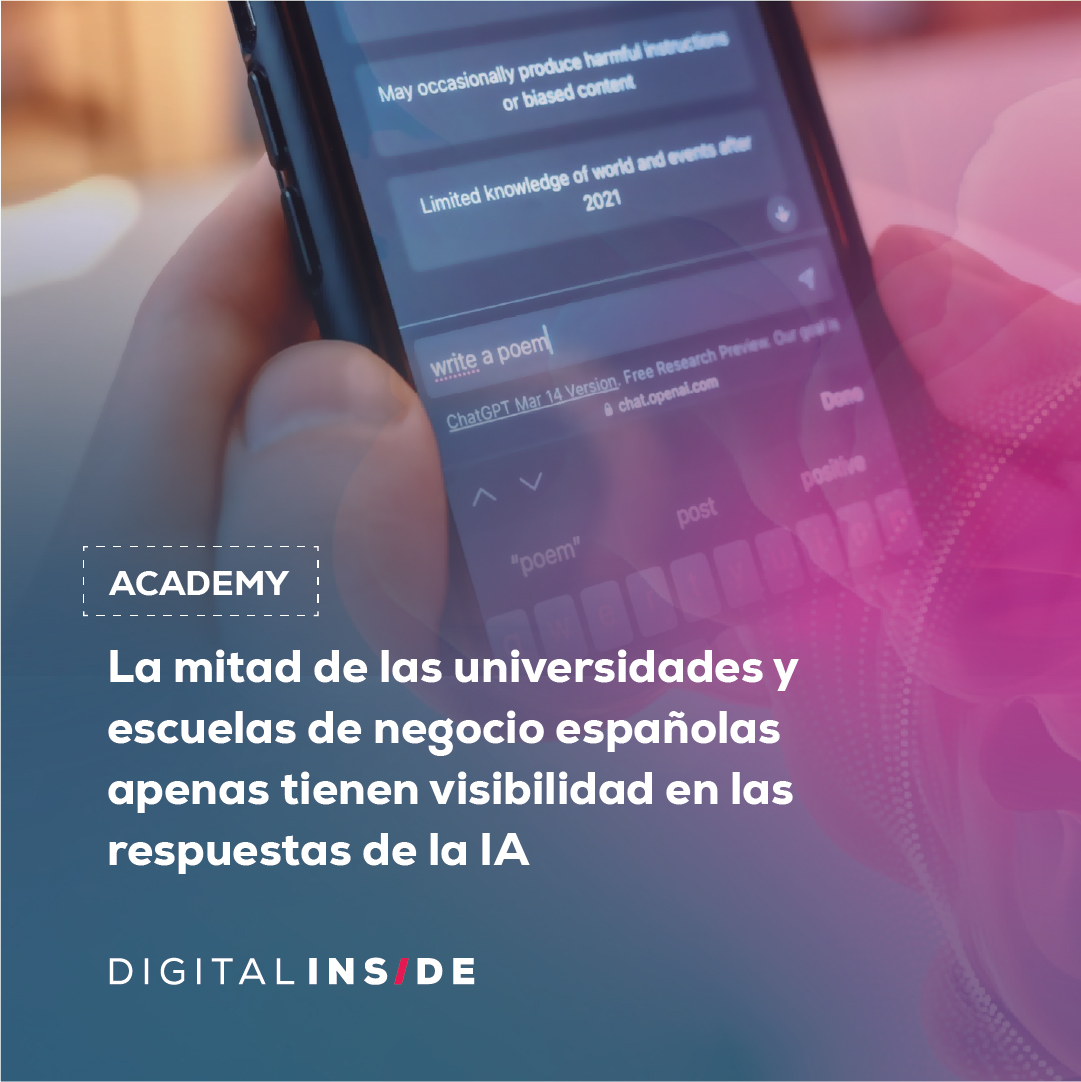 digitalinsidees's tweet image. La agencia española ha realizado un estudio que parte de la premisa de que cada vez más alumnos recurren a la IA como ayuda para que los oriente en la carrera a elegir.

👉 digitalinside.es/las-universida…

#ESCUELASNEGOCIO #IA #REPUTACIÓNDIGITAL #SEO #UNIVERSIDADES