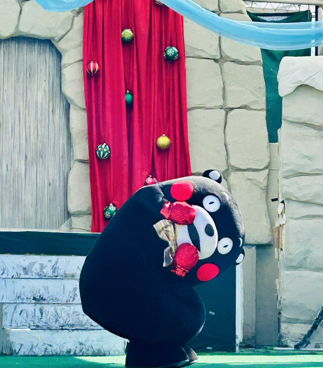 くまモンのファン感、楽しかった❣️開園2時間前に到着したけど、クマ