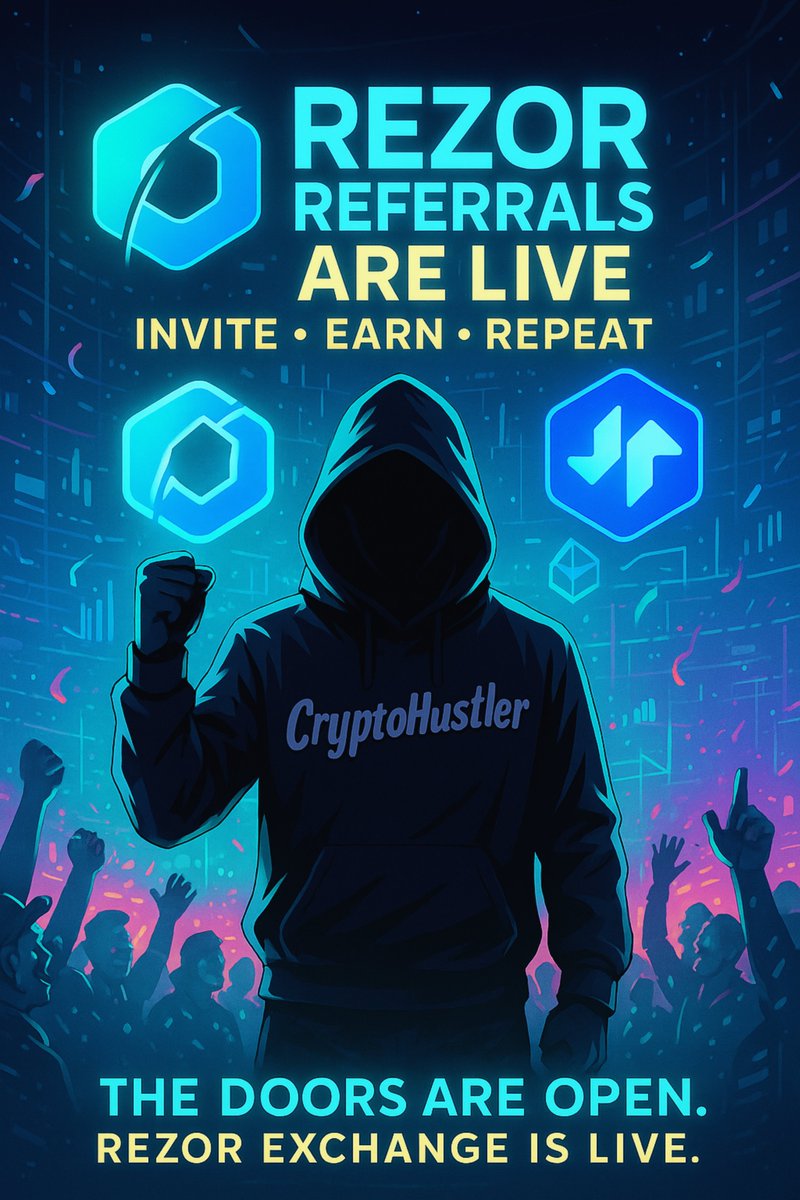 cryptohustler04's tweet image. THE DOORS ARE OPEN. REZOR EXCHANGE IS LIVE.

If you’re reading this, you’re officially early.

The platform is up.
The onboarding is seamless.
And the next wave hasn’t even arrived yet.

Rezor Referrals are LIVE.
Turn your network into earnings.
Invite → Earn → Repeat.
It’s…