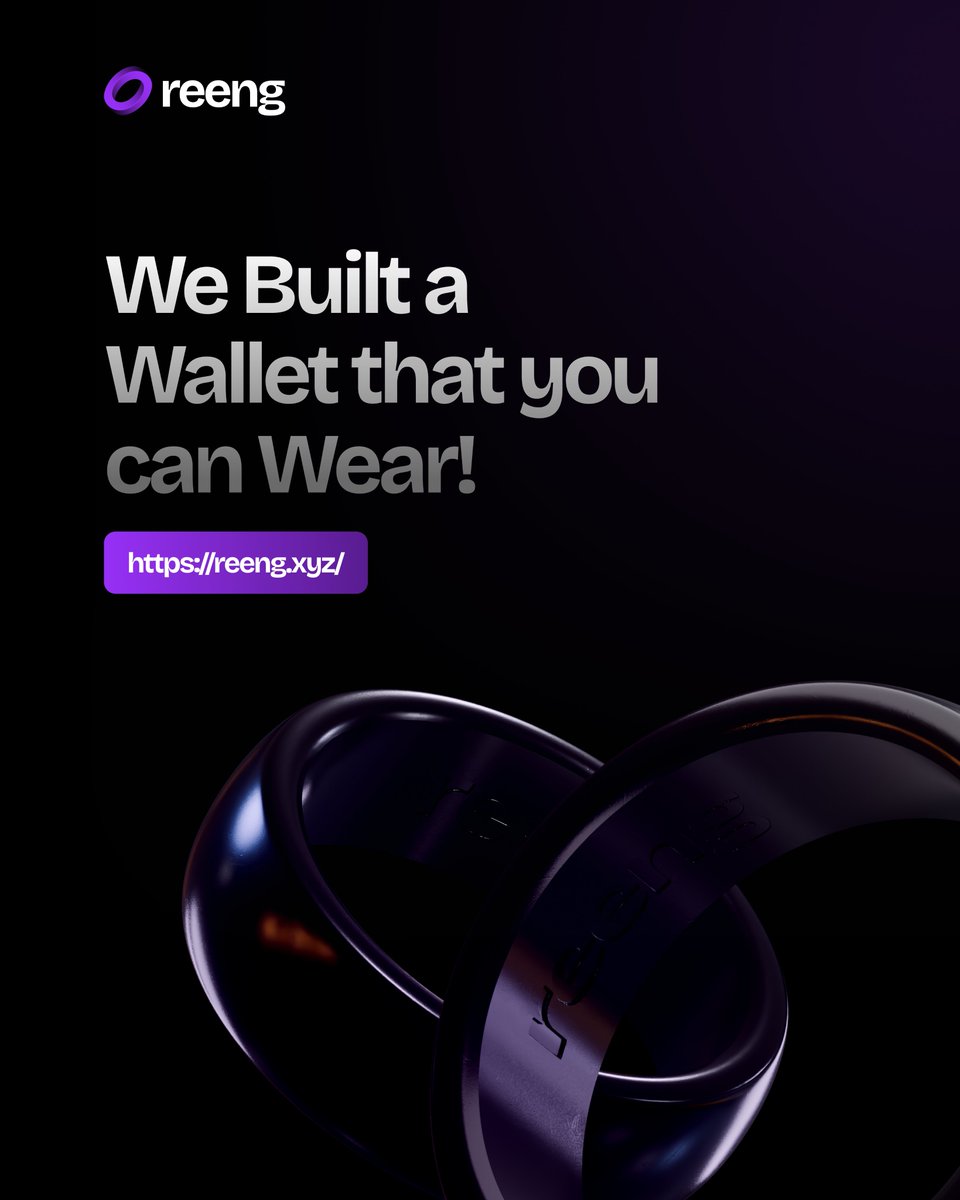 wearreeng's tweet image. A wearable stablecoin wallet? Yes. It&apos;s real. Yes. You&apos;re early.

Order yours at reeng.xyz