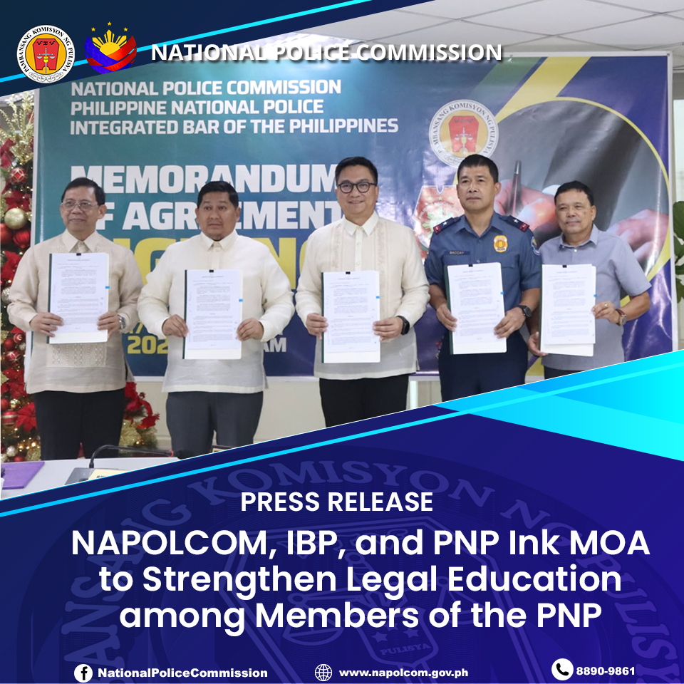 NAPOLCOMcentral's tweet image. READ | PRESS RELEASE: NAPOLCOM, IBP, and PNP Ink MOA to Strengthen Legal Education among Members of the PNP

Read full article here: facebook.com/share/p/1CkicY…