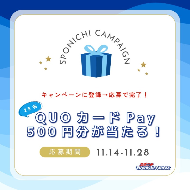 📢第2弾キャンペーンは11/28まで ＼ QUOカードPay500円分が25名様