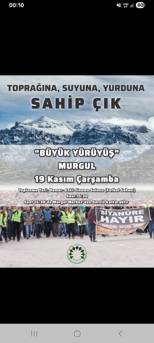 Murgul Halkı Toprağına Suyuna Yaşamına Sahip Çıkıyor!

İlçede yapılmak istenen siyanürlü liç tesisine karşı yapılacak yürüyüşe Artvin Halkını mücadeleye ve dayanışmaya çağırıyoruz. 

Murgul Siyanüre Hayır Platformu