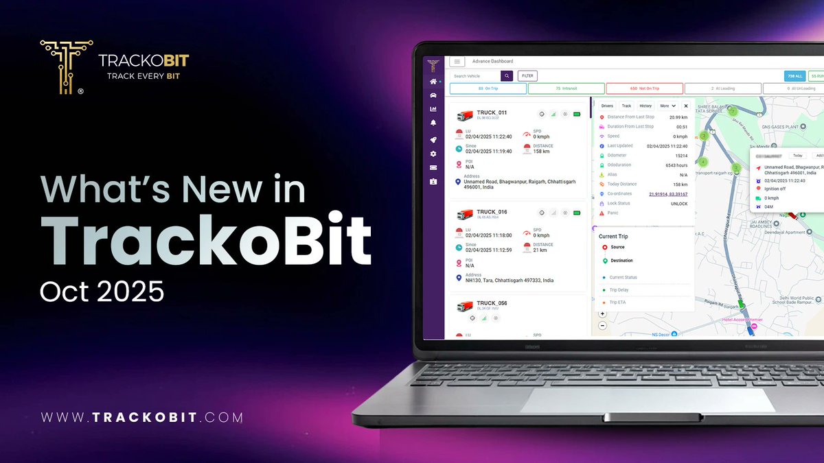 trackobit's tweet image. October at @trackobit  brings new power moves with BLE sensors, time based links, analog panic calibration and a sharper mobile experience. Smarter, smoother fleet control.

Read here:  shorturl.at/4VooV

#TrackoBit #FleetManagement #Telematics #BLETracking