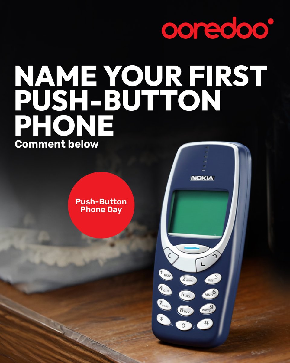 OoredooMaldives's tweet photo. If you had this phone, you’re officially OG. 😎
Tell us, what was your first push-button phone?
#PushButtonPhoneDay https://t.co/k4Il0cTyTi