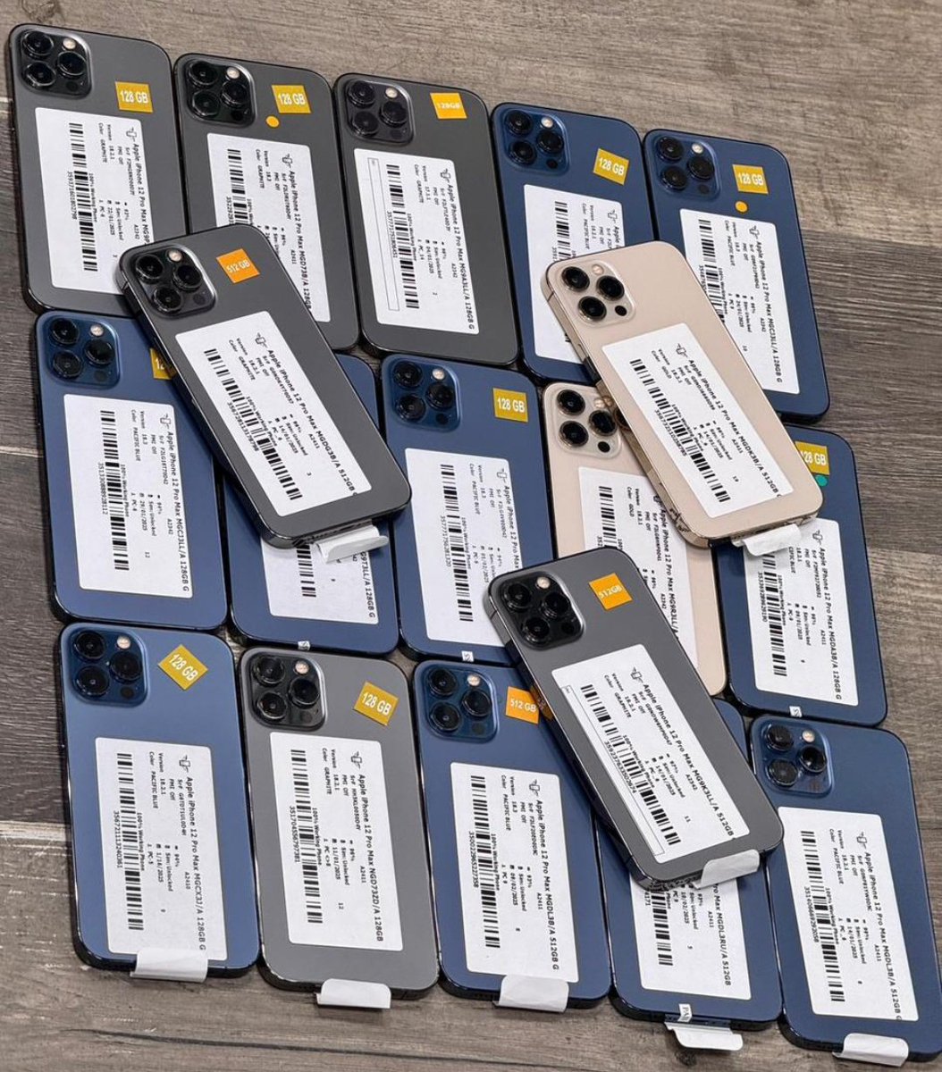 ALateef_Kasali's tweet image. UK Used iPhone 12 Pro Max 

128GB — ₦560,000
256GB — ₦620,000

- 100% Tested and Trusted ✅ 
– Nationwide Delivery 🚚 

📍 Location: 15, Ola Ayeni Street Computer Village Ikeja

DM or WhatsApp 09091990633 now to place your order!

Kindly RT 🙏🏽