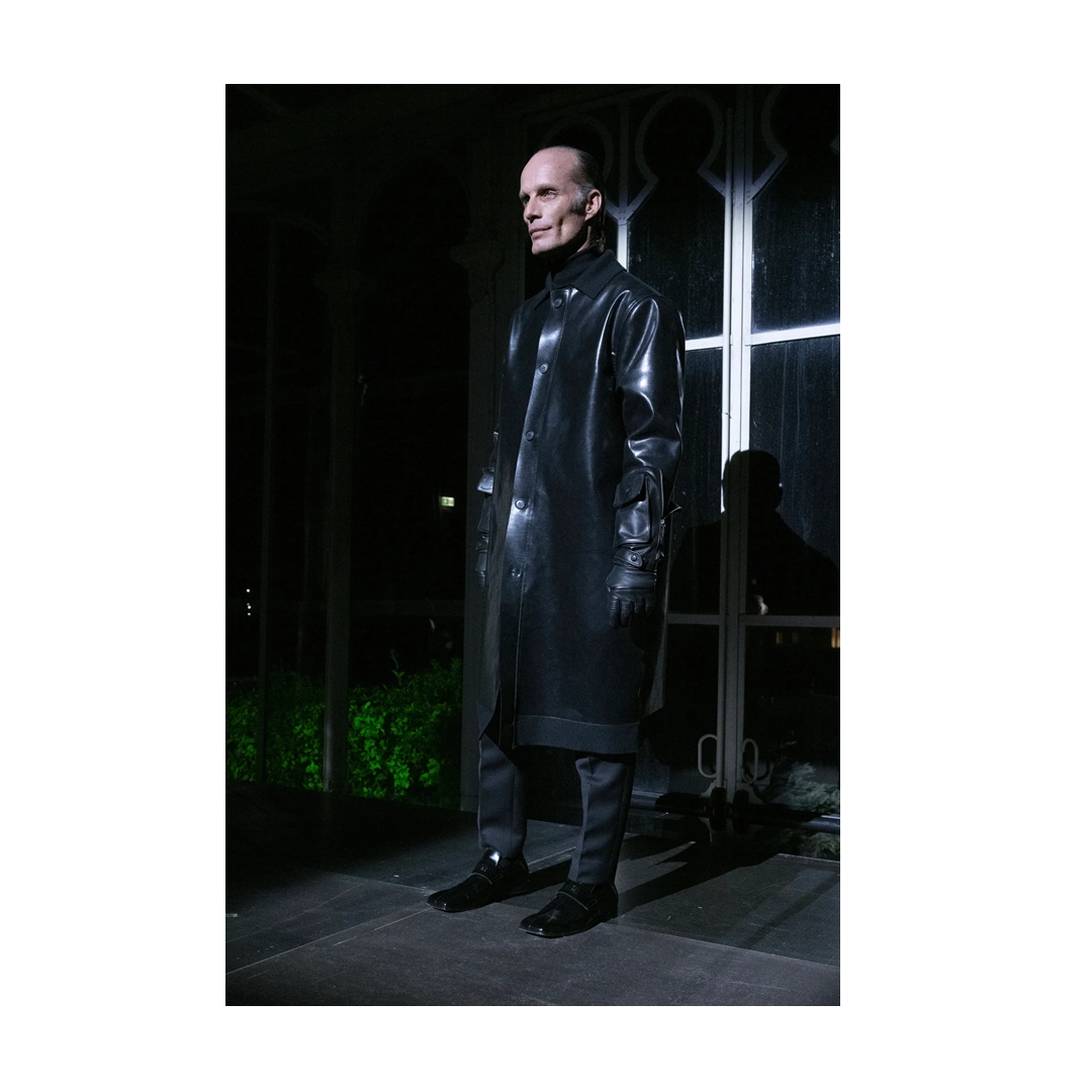 Gaga closed the first Paris "Mayhem Ball" show last night with 'Is That Alright?', wearing a MM6 by <a href="/Margiela/">Maison Margiela</a> Fall/Winter 2025 rubber coat with ribbed knit collar, cuffs and hem!