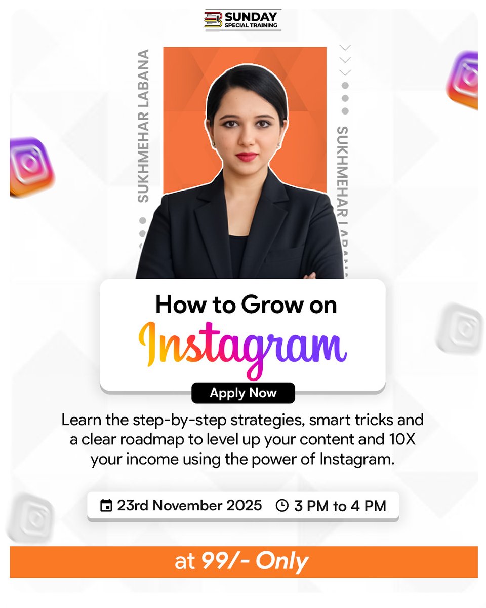 Bizgurukul_IND's tweet image. Making your Tuesday better with our Sunday Special Training — this time on How to Grow Your Instagram.
 
Get ready to level up your content and your reach. 

Book your seat using the link below👇
lnkd.in/ewsmJvYR
.
.
#Instagramgrowth #SST #Training #Instagram #Bizgurukul