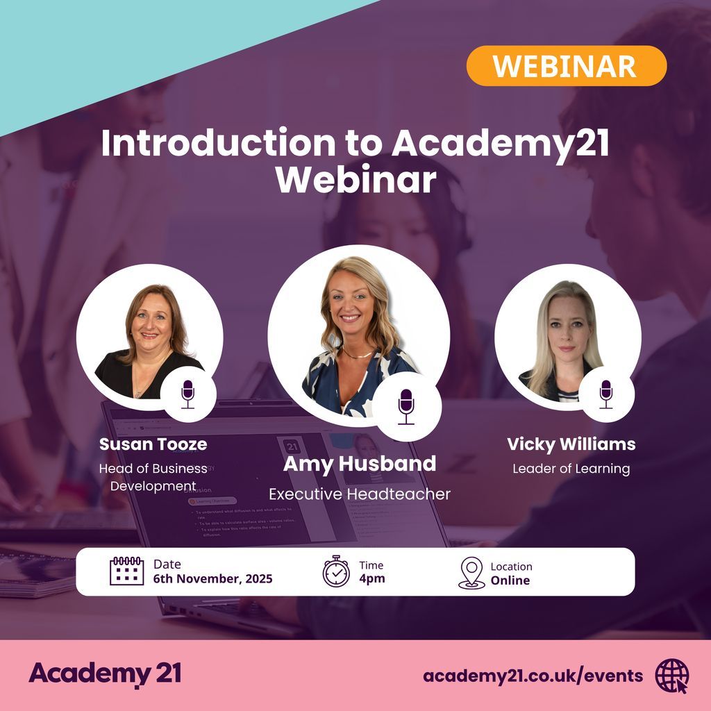 EducatorMagUK's tweet image. Do you have KS2 pupils struggling to thrive in a traditional classroom? 
@Academy21’s webinar explores how high-quality online alternative provision can build confidence, consistency and engagement for learners who need extra support.
Watch now: buff.ly/pVy8mco