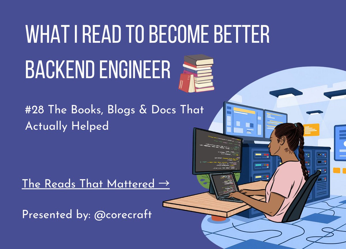 souravb_1998's tweet image. Dropped a curated list of the books that made me a stronger backend engineer.

Zero fluff — just the ones that actually moved the needle.

Link: open.substack.com/pub/corecraft/…

#connect #corecraft #techblog #engineering