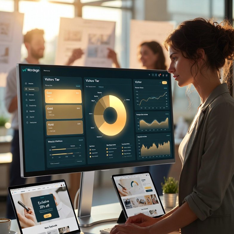 Wordego's tweet image. 1/3: Custom web design boosts UX with tailored journeys &amp;amp; dynamic content—up to 30% more time on site! But generic templates frustrate. Wordego AI analyzes 20+ params for real-time Gold/Silver/Bronze/Copper segments. 📈🔍 

#Wordego 
#Personalization