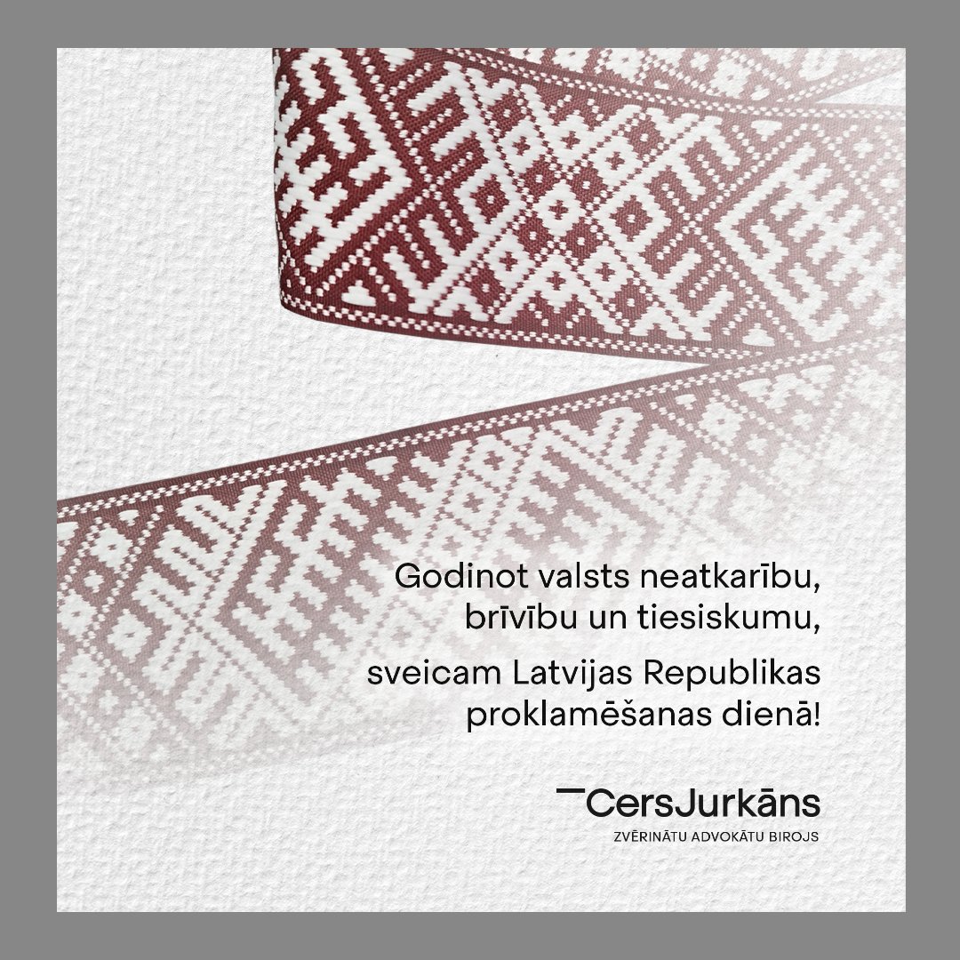Šodien godinām mūsu valsts neatkarību, brīvību un tiesiskumu - vērtības, kas veido Latvijas pamatus un mūsu kopīgo nākotni.

Sveicam Latvijas Republikas proklamēšanas 107.gadadienā! 🇱🇻 🇱🇻 🇱🇻