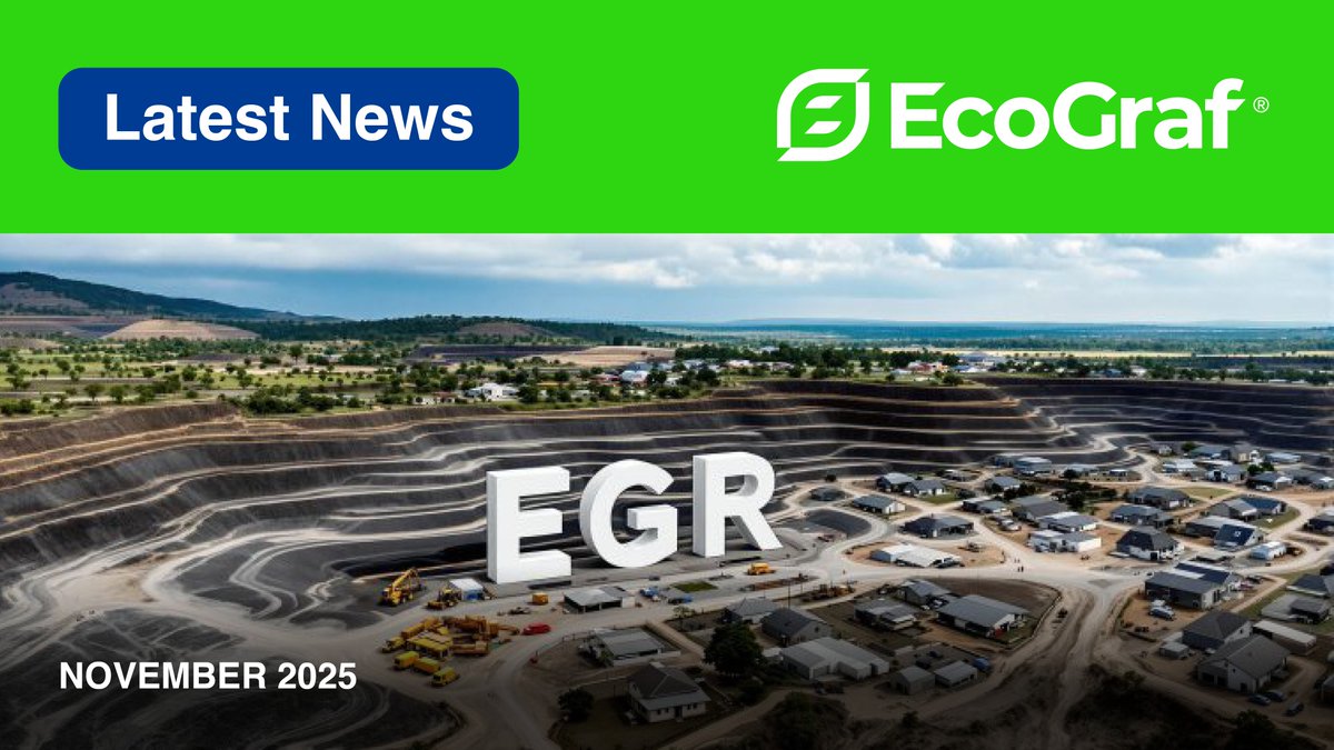 EcoGraf's tweet image. EcoGraf News:
⚡ Staged Expansion: 390,000tpa
⚡ RAP Milestone
⚡ MRE2025 Recording Released
⚡ MineLife Report

Market News:
⚡ Newly Appointed PM of Tanzania
⚡ President Hassan retains Mavunde as MoM
⚡ Global EV Sales up 23% YTD

&amp;gt; tinyurl.com/ys76jycp

ASX: $EGR FSE: $FMK