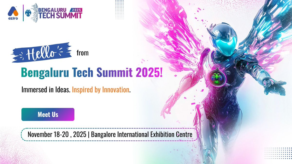 AziroTech's tweet image. We’re live at Bengaluru Tech Summit 2025, connecting with changemakers, exploring breakthroughs, and sharing how Aziro is helping businesses scale smarter and faster.

Meet our team!

Date: 18–20 November, 2025

#BengaluruTechSummit2025 #Aziro #AI #Cloud #TechForTomorrow
