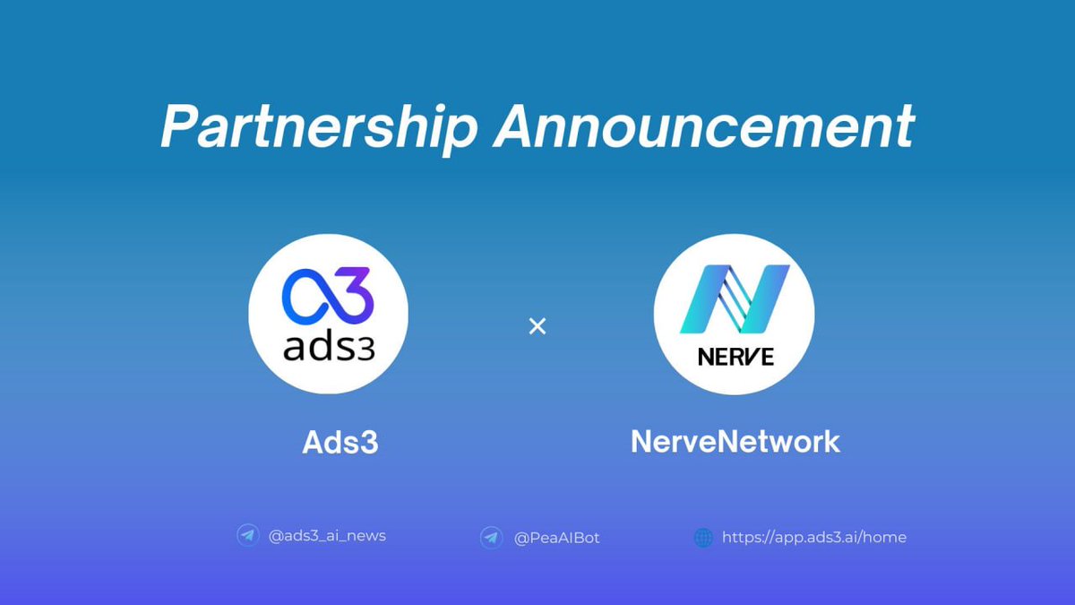 ads3_ai's tweet image. 🤝 NerveNetwork × Ads3 | Exploring New Frontiers in Cross-Chain Growth

NerveNetwork @nerve_network connects 40+ blockchains and continues to strengthen the foundation for seamless cross-chain interaction and a more open DeFi ecosystem.

At Ads3, we believe Web3 growth comes from…