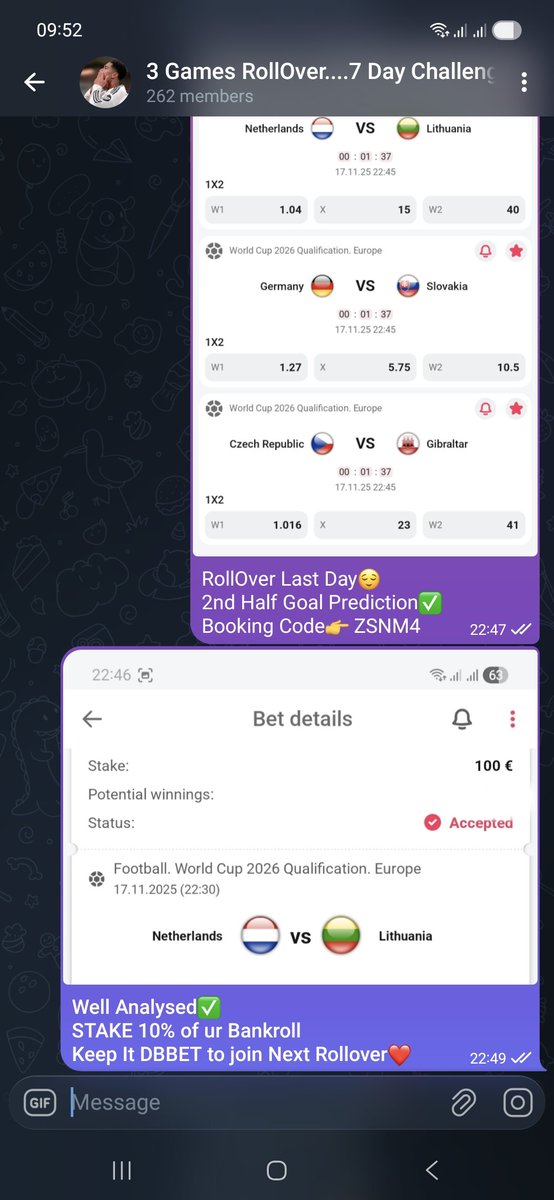 3 Games RollOver.....7 Days Challenge Completed💎🥵

Day 1....6.9 Odds✅️
Day 2....5.9 Odds✅️
Day 3....4.3 Odds✅️
Day 4....10 Odds✅️
Day 5....7.1 Odds✅️
Day 6....7.0 Odds✅️
Day 7.....6.8 Odds✅️

Register ✒️cutt.ly/5rJPlUoU
PromoCode✒️BVB25 
Deposit Your