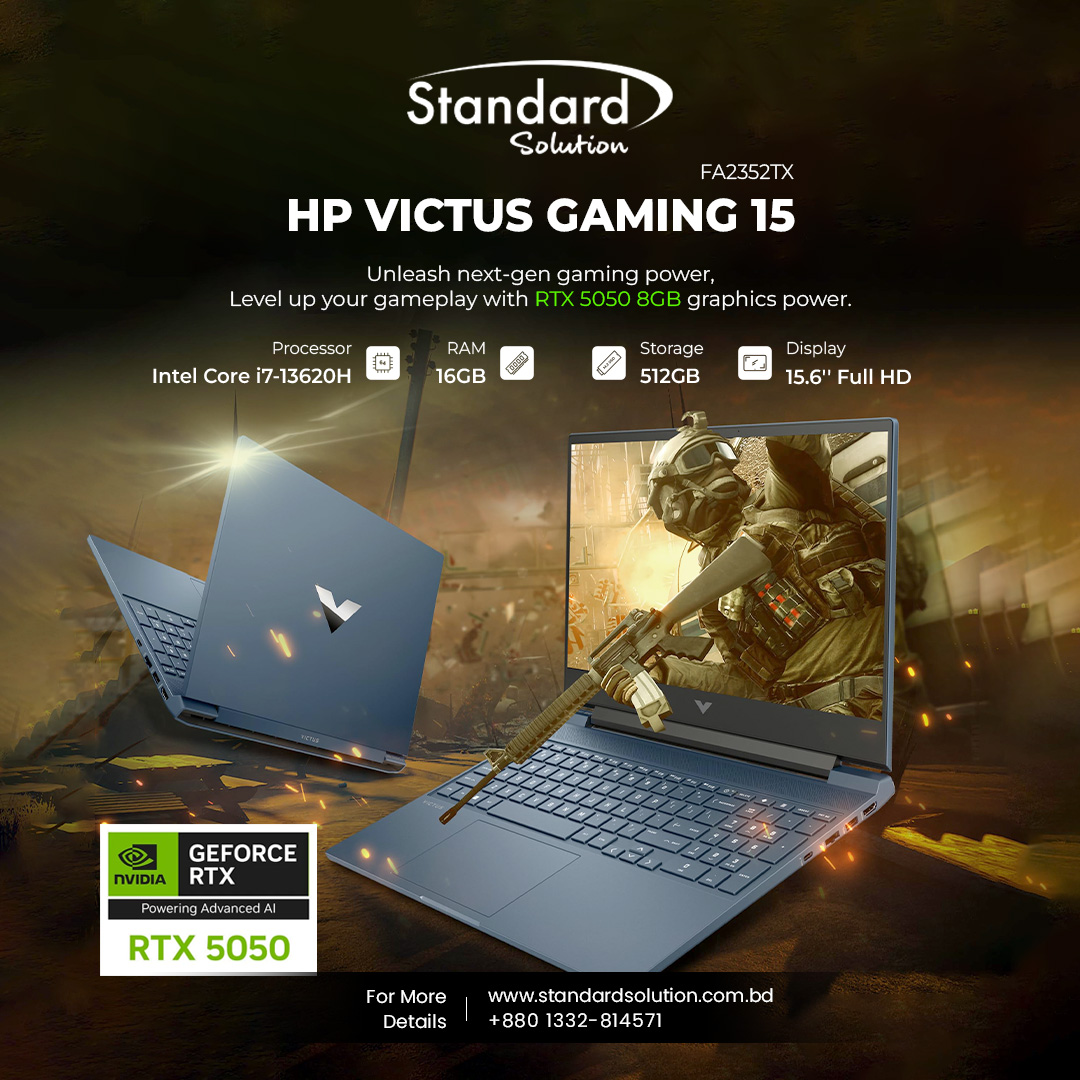 StandardSo98372's tweet image. 🔥 HP Victus 15 – Power-Packed Gaming Beast!
 ⚡ Core i7-13620H
 🎮 RTX 5050 8GB
 🚀 16GB DDR5 | 512GB SSD
 🖥️ 15.6&quot; FHD Display
📞 +880 1332-814571
#standardsolution #HPVictus #GamingLaptop
