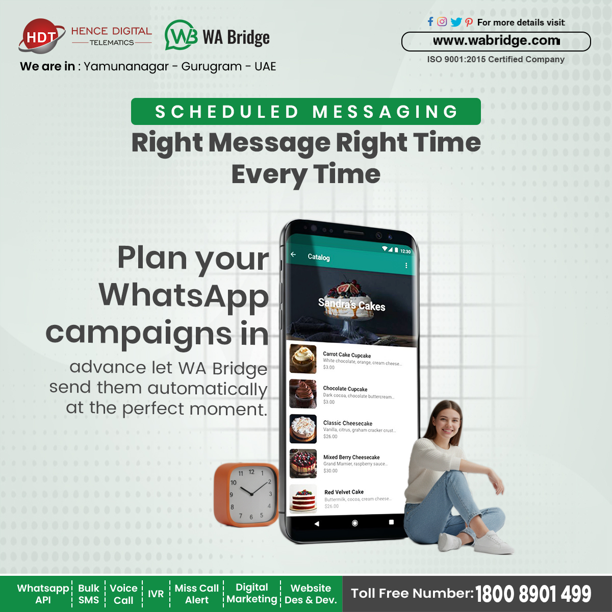 WhatsappBridge's tweet image. Plan ahead. Send on time.
Let WA Bridge handle your WhatsApp scheduling ⏰

Power up your business with WhatsApp API today!

🌐 wabridge.com
📞 1800 8901 499

#WhatsAppBusinessAPI #CustomerEngagement #BusinessGrowth #DigitalIndia #WABridge