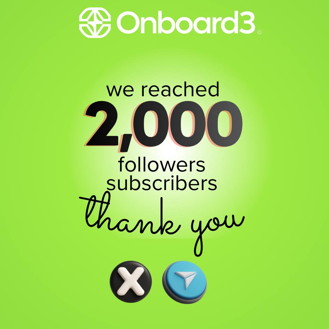 onboard3___'s tweet photo. Woke up today → 2K X followers.
Checked Telegram → 2K subscribers.

Every late-night post, reply, and grind is adding up → proof that showing up works.

Today isn’t just a morning → it’s a checkpoint. 

Let’s keep building. https://t.co/xOGsLgPky4