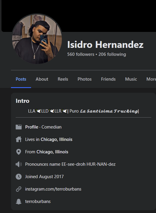 jimmy_rustlin's tweet image. Another member of this group has been demasked. Meet Isidro Hernandez aka. TerroBurbans. 2nd-in-command to the &quot;Chicago Rammers&quot;. Cited earlier this year for running a cop car off the road and arrested by ICE for ramming. But was let go cuz Chicago.