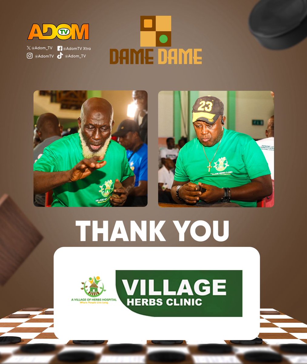 Adom1063fm's tweet photo. Thank you to all our sponsors.

DBS, Franko, Guinness, Village Herbs Clinic, Sintex Tank, Abrantee College.

#DameDame #AdomTV #AdomSocials https://t.co/5gQZxbWy1Z