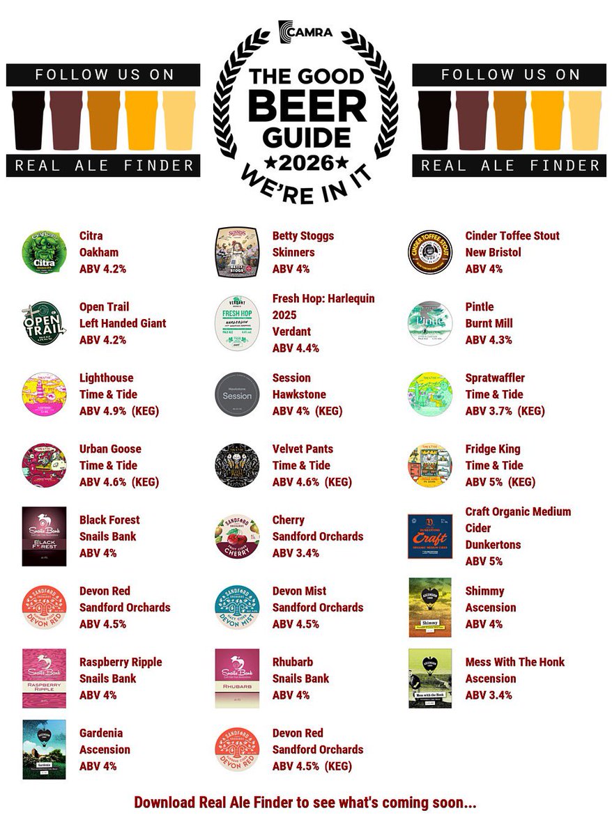 TUESDAY’S NEWS:

There’s never much to get excited about on a Tuesday, except this cracking beer line up! Put a bit of joy into your Tuesday evening by popping down and sampling something tasty.

OPEN: 4pm - 10pm