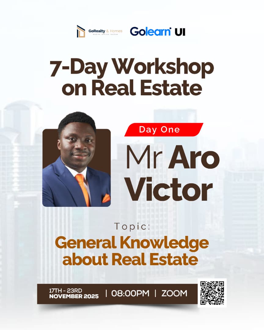 16July20041's tweet photo. Day 1 – Real Estate Workshop 🔥

“Every success starts with the right knowledge.”

Key takeaways from today’s session with Mr. Aro Victor:

• Real estate covers residential, commercial, industrial &amp; agricultural
• Location determines ROI &amp; development

Ready for Day 2! 💡🏡🔥 https://t.co/EMpnPOFTSh