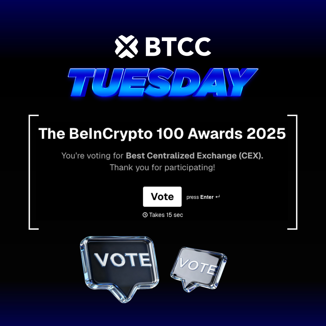 BTCCexchange's tweet image. BTCC Intern here,

We’re nominated for Best CEX of the Year by @beincrypto and y’all are voting like madmen. Actually emotional rn 😭

This one’s for you. Let’s win it. #BTCCTuesday contest (200 USDT total, 4 winners): 

1. Vote BTCC → form.typeform.com/to/iPJ5xomv?ty…
2. Screenshot your…