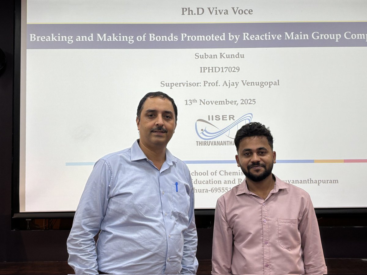 suban_kundu's tweet image. I’m thrilled to share that I’ve successfully defended my thesis! 🎓✨
My heartfelt thanks to my supervisor, Prof. Ajay Venugopal @MainTvm, for his unwavering guidance, support, and inspiration throughout this journey.
Onward to new beginnings! 🚀