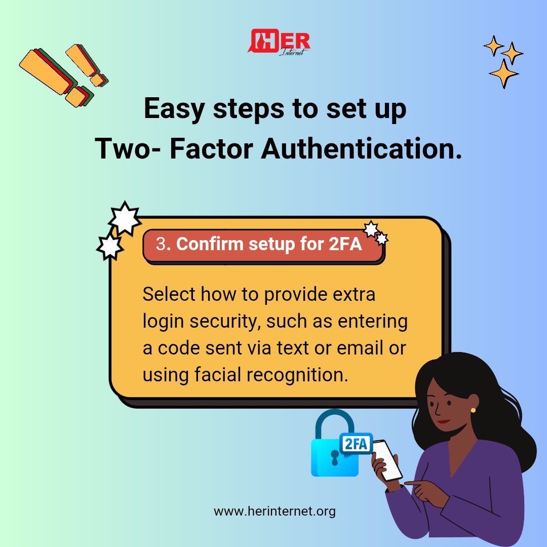 HerInternet's tweet image. #TechTuesday
Even if your password is guessed or stolen, Two-factor Authentication (2FA) can still protect your accounts. Use an authenticator app like Google Authenticator instead of SMS codes. 

For more quick tips, check out pur #SecureVoices Manual: herinternet.org/secure-voices-…