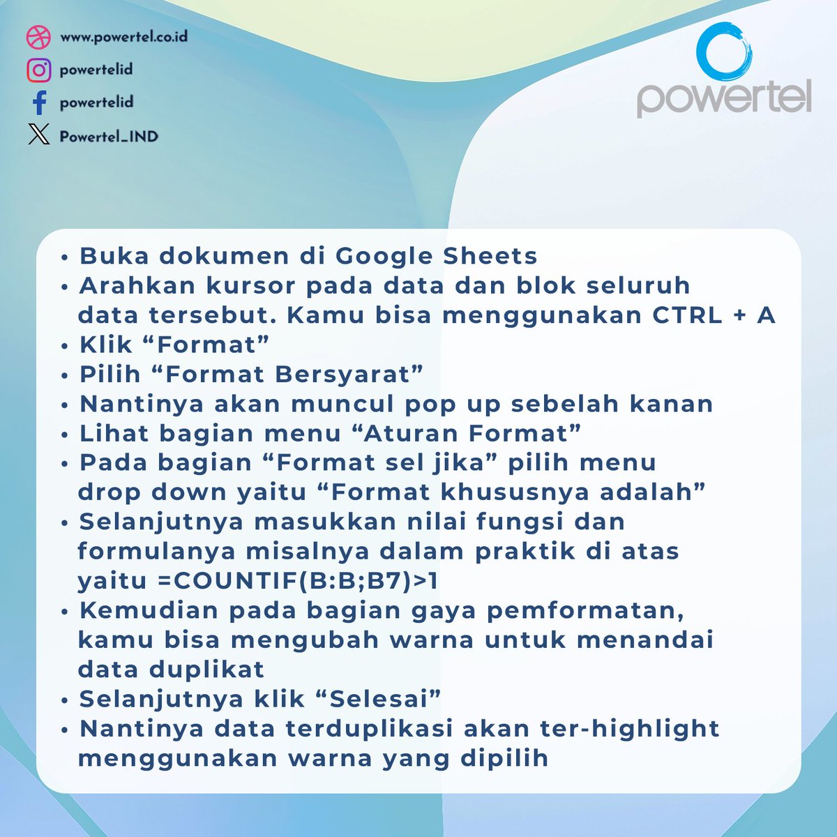 Powertel_IND's tweet image. Panduan Praktis Menghapus Data Duplikat di Google Sheets

#GoogleSheets #DataDuplikat #HapusDuplikasi #TipsGoogleSheets #BelajarSpreadsheet #PengolahanData #DataAnalisis #TrikGoogleSheets #ManajemenData #PemulaSheets #ProduktivitasKerja #CaraMenghapusDuplikasi #PowertelId