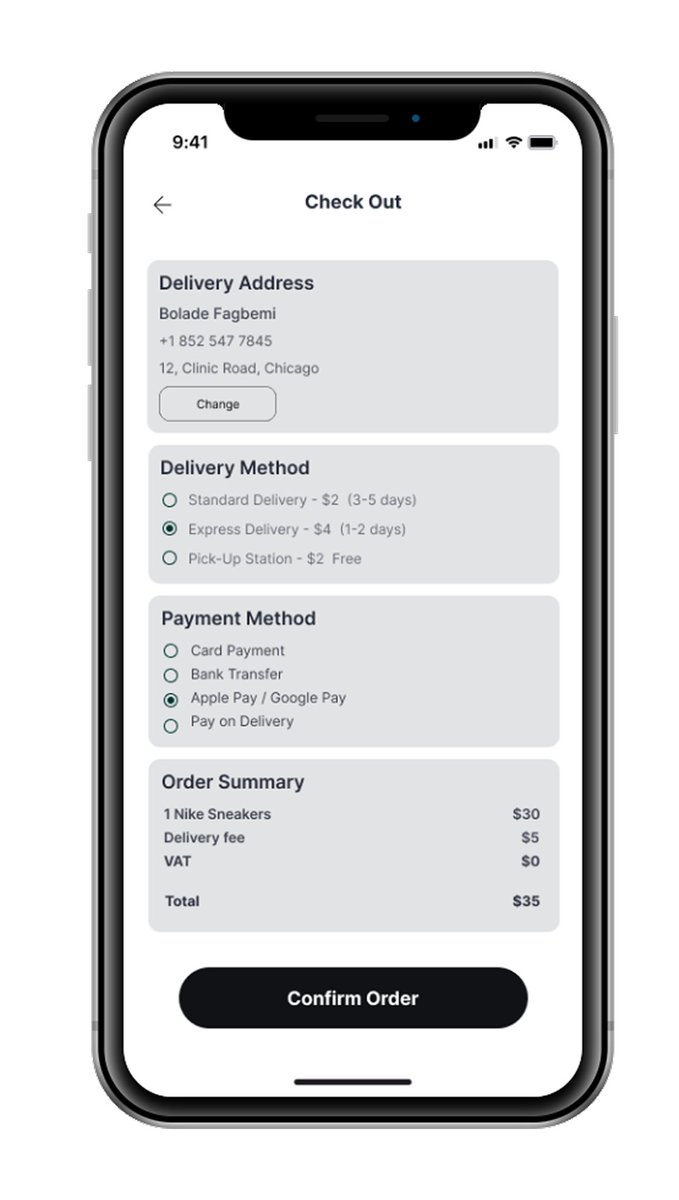 bolade_fagbemi's tweet image. Day 10/30 of posting my work. 

Every tap counts. Designed a smooth checkout experience to reduce friction and boost trust.

#UIUX #UserExperience #DesignThinking #UXDesign #UIDesign #UserInterface #DesignInspiration #UIUXDesign #UXResearch #HumanCenteredDesign #DesignSystem