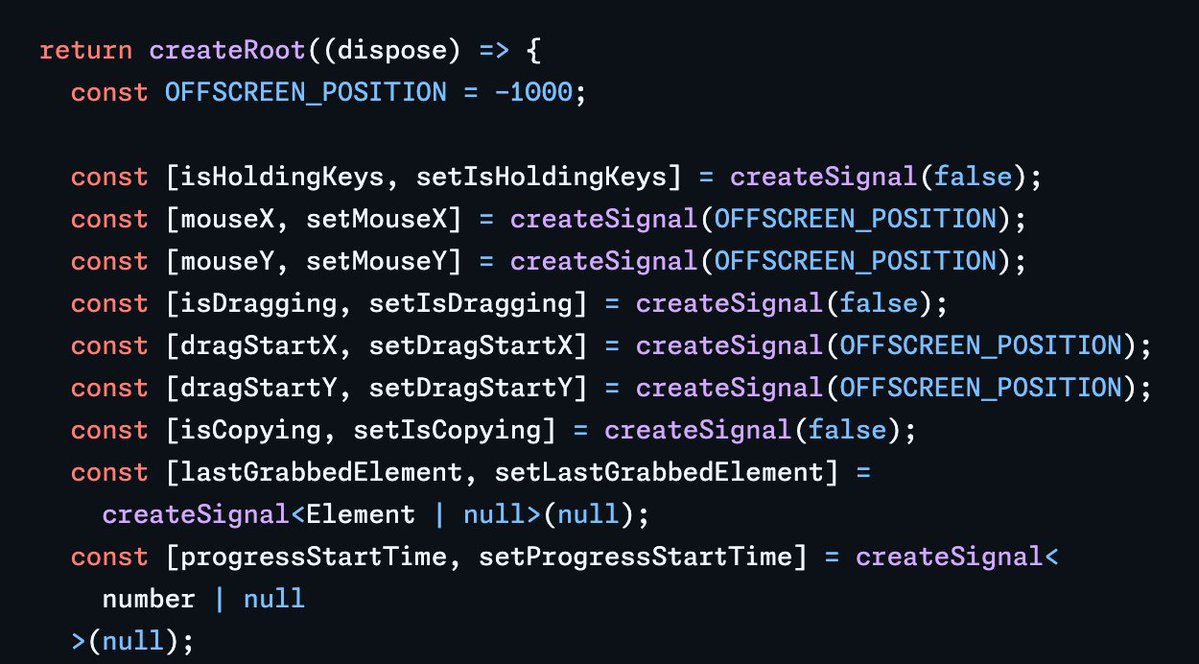 aidenybai's tweet image. fun fact: React Grab is written with Solid.js

turns out, having two instances of react on a page can cause errors. Solid.js is a great alternative (for react-scan, i used preact)