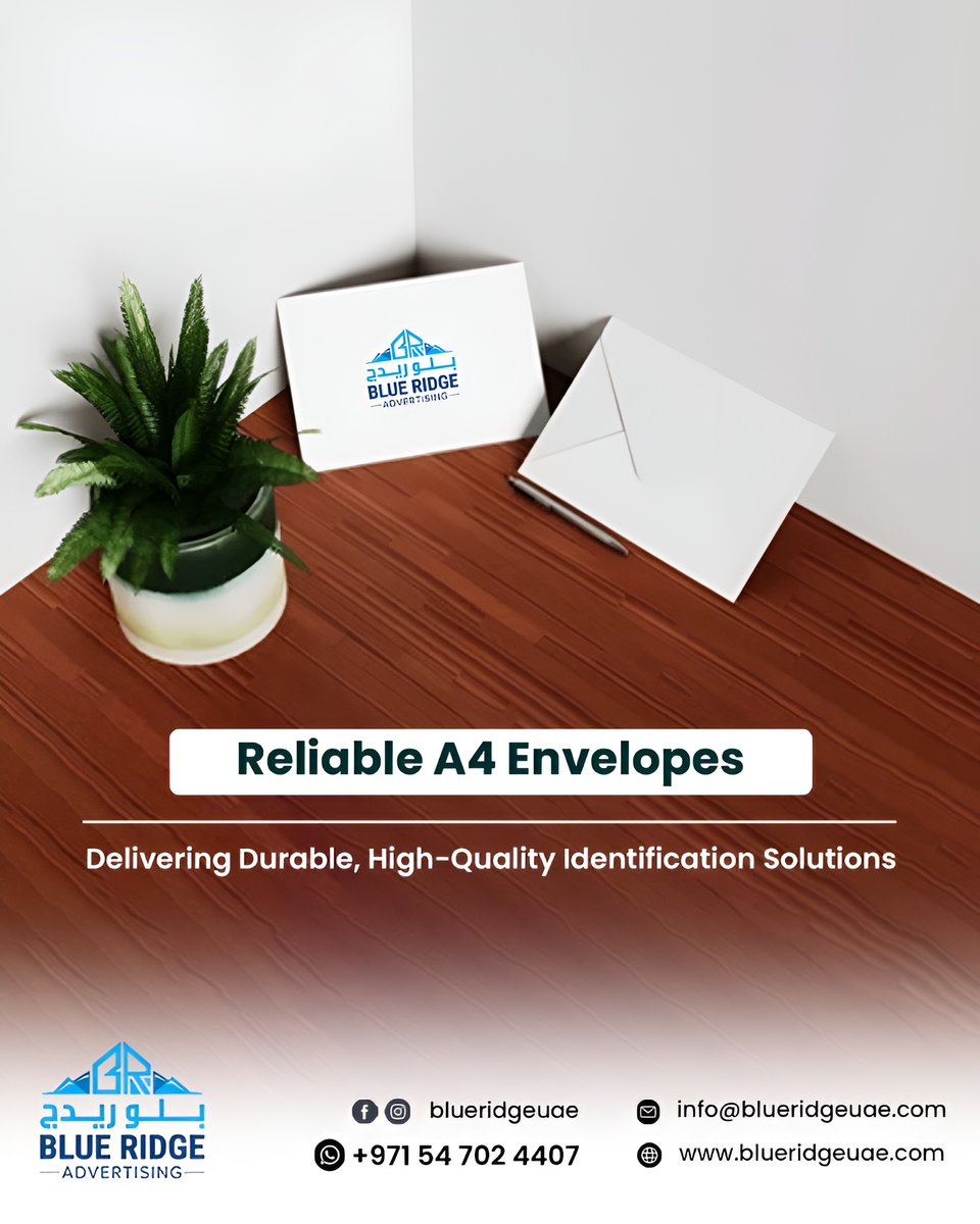 Blueridge_uae's tweet image. Reliable A4 Envelopes
From the office to the client, BLUE RIDGE A4 envelopes ensure your documents arrive safe and secure. 
 
 info@blueridgeuae.com
blueridgeuae.com

#A4Envelopes #HighQualityEnvelopes #DurablePackaging #OfficeEssentials #ProfessionalBusiness
