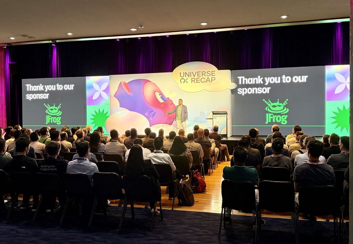 jfrog's tweet image. What an exciting day at #GitHubUniverseRecap 2025 in Sydney! 🐸

The energy, the conversations, and the excitement around innovation were truly unmatched.

We loved sharing how JFrog and @github  work together to help developers build the future securely — with smarter…