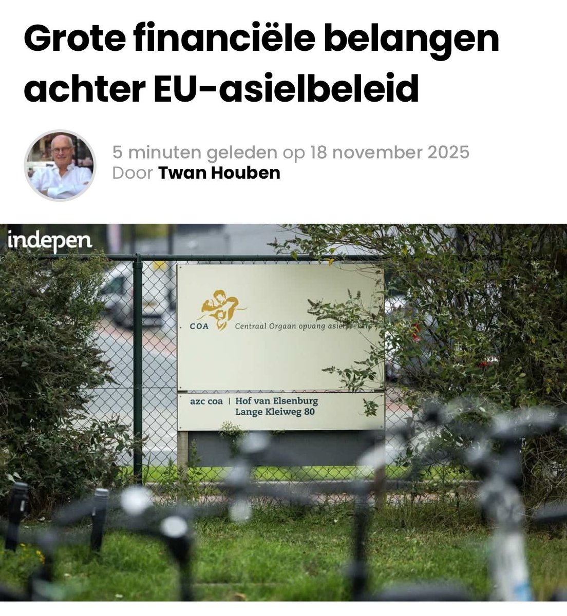 indepen_media's tweet image. Ook het asielbeleid van de EU is voor een belangrijk deel ingegeven door de financiële belangen van het grootbedrijf en niet dat van de asielzoekers of Europese burgers. Dat is de conclusie als je de studie ‘Security, industry and migration in European border control’ van Martin…