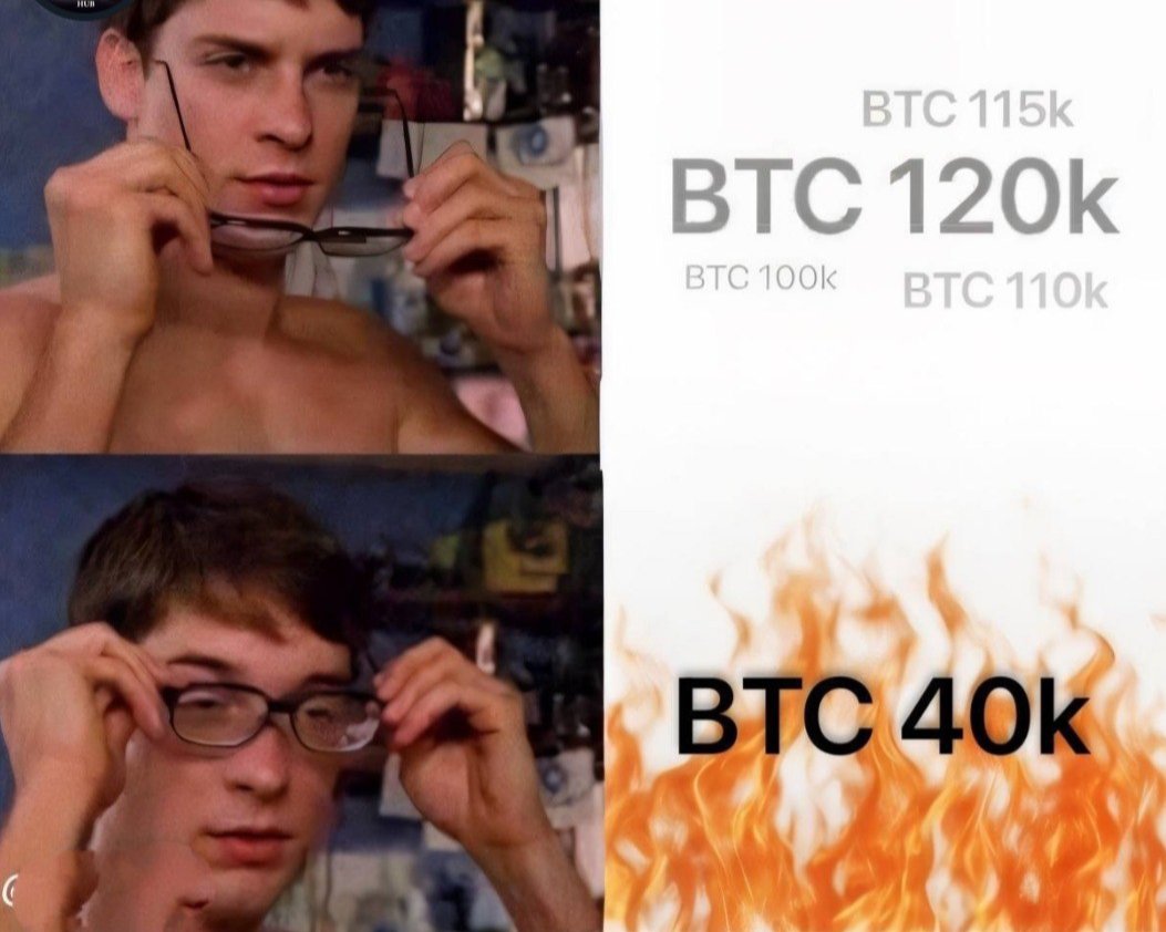 Mijan2k3's tweet image. Without glasses everything looks bullish… BTC 120k everywhere! 🚀
But the moment reality hits— Boom! It’s actually BTC 40k burning in flames 🤣

Crypto really teaches just one thing:
Don’t trust what you think you see… and don’t get too excited when the chart goes down either