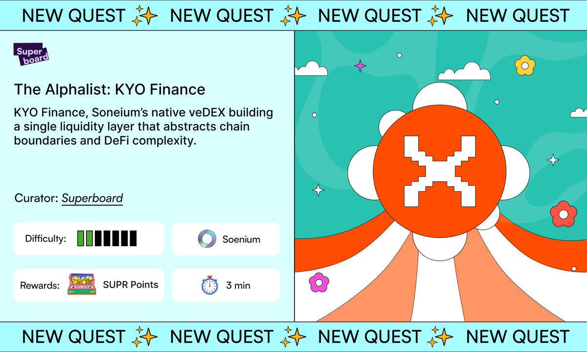 Meet <a href="/kyofinance/">Kyo on Soneium 💿</a>, Soneium’s native veDEX building a single liquidity layer that abstracts chain boundaries and DeFi complexity!

Enabling seamless cross-chain flow, real-time governance, and intent-based UX. ⚡️

Raised $5M in Series A, co-led by Castrum Istanbul, tbv, &amp;