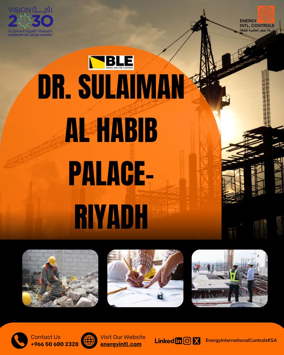 EIC_KSA's tweet image. Dr. Sulaiman Al Habib Palace - Riyadh

#ConstructionKSA #RiyadhProjects #SaudiConstruction #EngineeringLife #FireSafetySystems #FireCurtains #SmokeCurtains #BLECurtains #SafetyEngineering #ProjectShowcase #EnergyInternationalControls #EIC #EnergyIntlControls #HMGProjects…