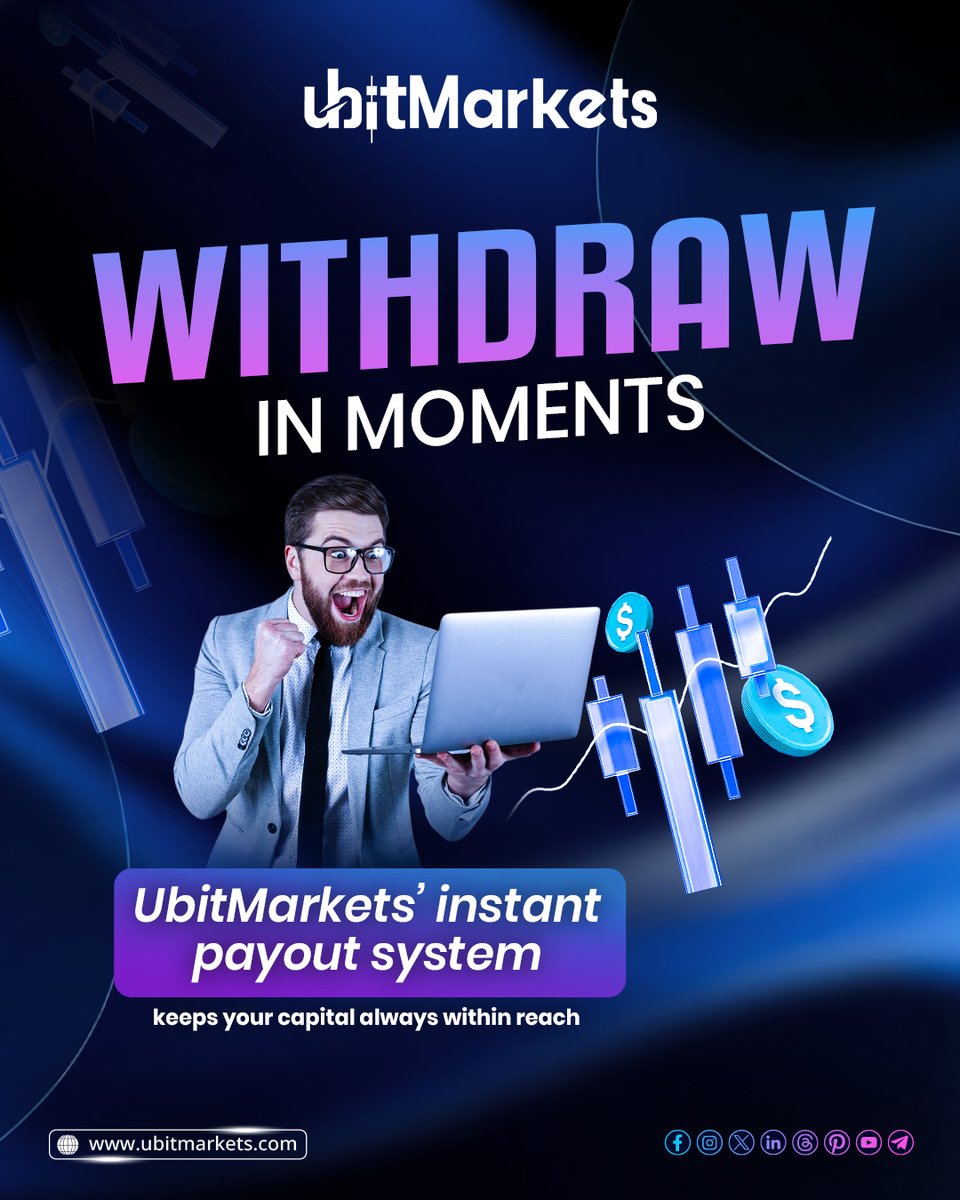 Ubitmarkets's tweet image. One word: FREEDOM. 🚀 Ubitmarket gives you the power to fund, trade, and withdraw on your terms

#Ubitmarkets #MetaTrader5 #TradingForAll #InvestSmart #TradingPlatform #Forex #Crypto #FinancialFreedom #TradeWithConfidence