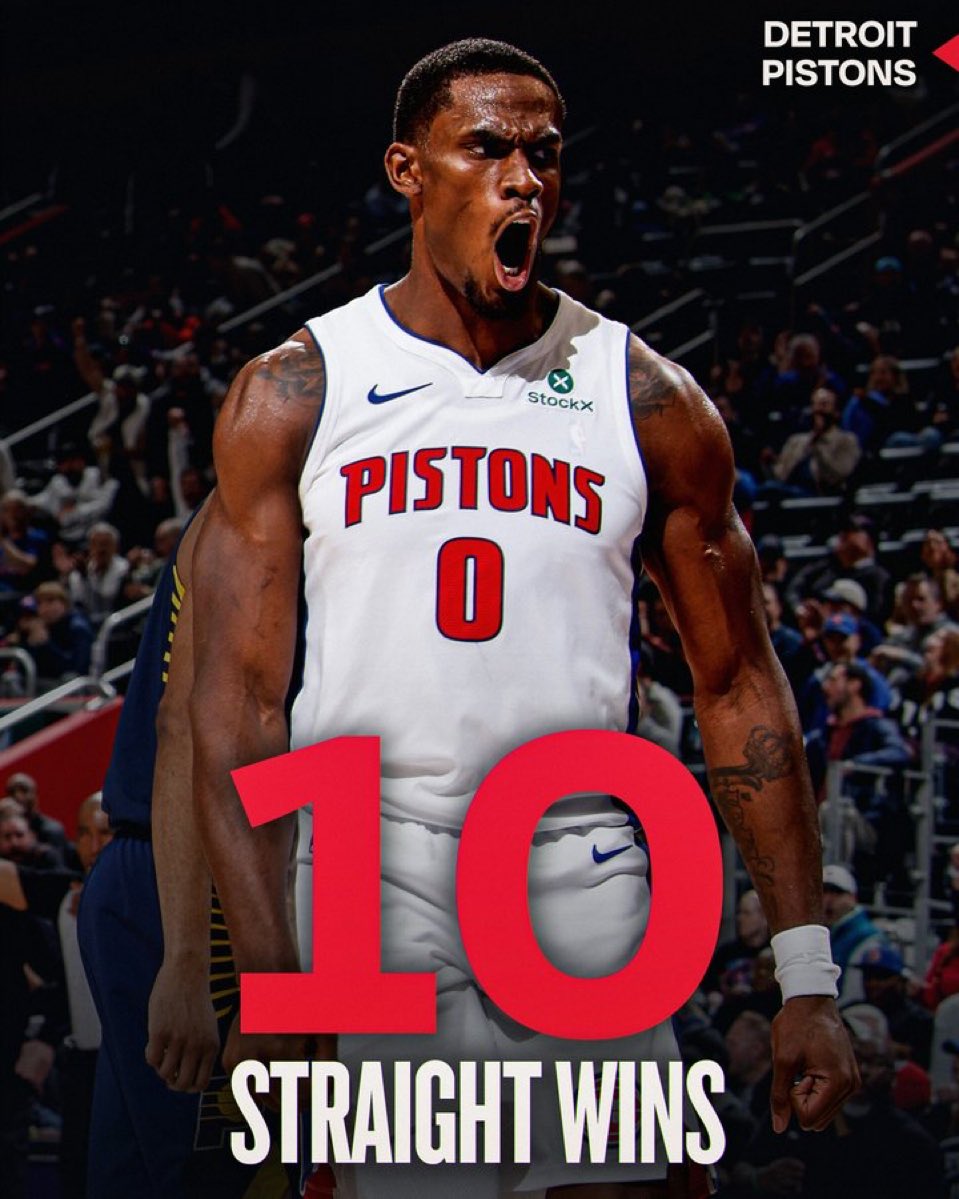 The Pistons win their 10th straight game.... 🔥 #Detroitbasketball #NBA