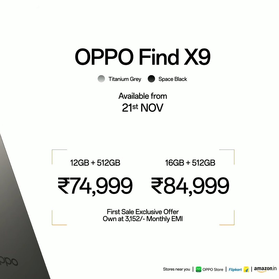 TechWhirlUlt's tweet image. Find X9 Pro in China: 5299 CNY
Comes out to 66,000 INR
India: 1,09,999 (!!?) 

Find X9 in China (no downgrades like LTPS): Around 55,000 INR 
And India: 74,999 with USBC 2.0 &amp;amp; LTPS

Tele converter in China: 13,500
India: 30,000 (!!?)

Seriously? What&apos;s with this stupid markup?
