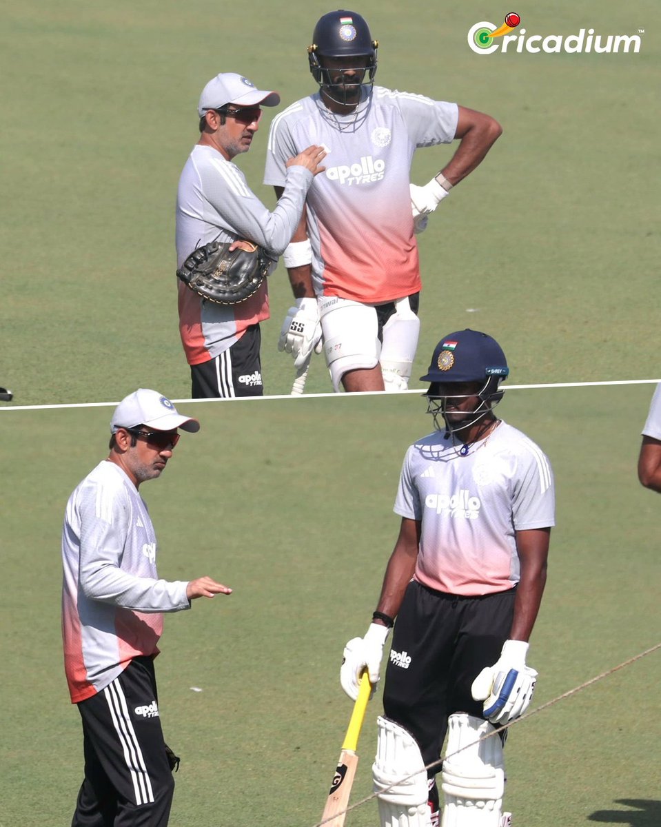 Cricadium's tweet image. Coach Gambhir working closely with Devdutt Padikkal &amp;amp; Sai Sudharsan at Eden Gardens today 🔥

📸 RevSportz

#GautamGambhir #DevduttPadikkal #SaiSudharsan #EdenGardens #PracticeSession #TeamIndia #CricketUpdates