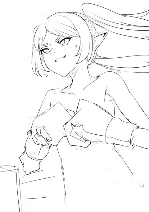 Doodle frieren meme for boxing fan limited time pic . I will keep only colored art. #frierenfanart #frieren #boxing