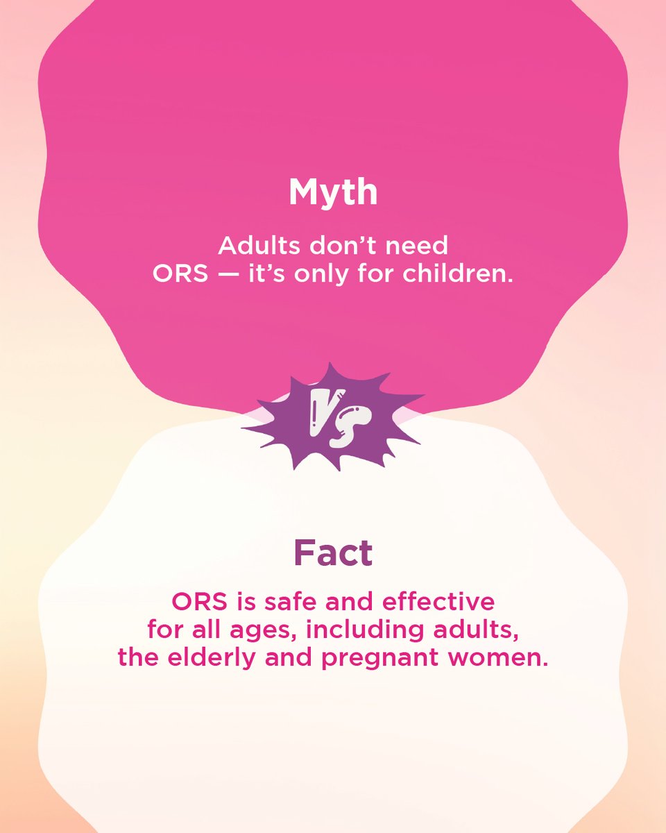 ORS (Oral Rehydration Solution) is often misunderstood, but it’s one of the simplest &amp; most effective ways to prevent and treat dehydration. Many believe it’s only for diarrhoea, but ORS helps replace lost fluids and electrolytes during fever, vomiting, or excessive sweating too.