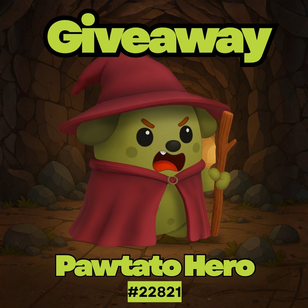 ImJustSero's tweet image. 🚨Giveaway🚨

Shoutout to @Ever_Sui for the hero I won from pledging to him on @PawtatoFinance!
Only right we give it away!! 🐾 

To enter:

❤️ Follow @ImJustSero &amp;amp; @Ever_Sui 
♻️ Like &amp;amp; Repost this tweet
👥 Tag 3 friends below!

Winner in 48 hours from now!!

Go go go gl!! 🔥☄️